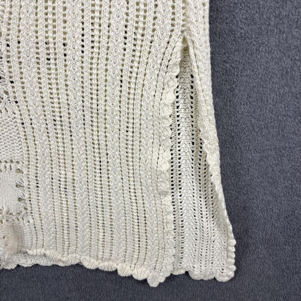 Free People FP Beach Dress Womens Small White Crochet Knit Maxi Boho‎ Sleeveless - Picture 9 of 14